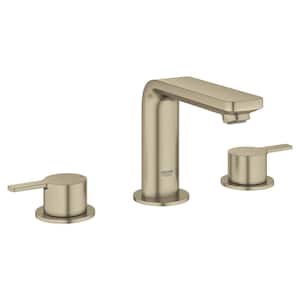 Lineare 8 in. Widespread 2-Handle Bathroom Faucet with Drain Assembly in Brushed Nickel