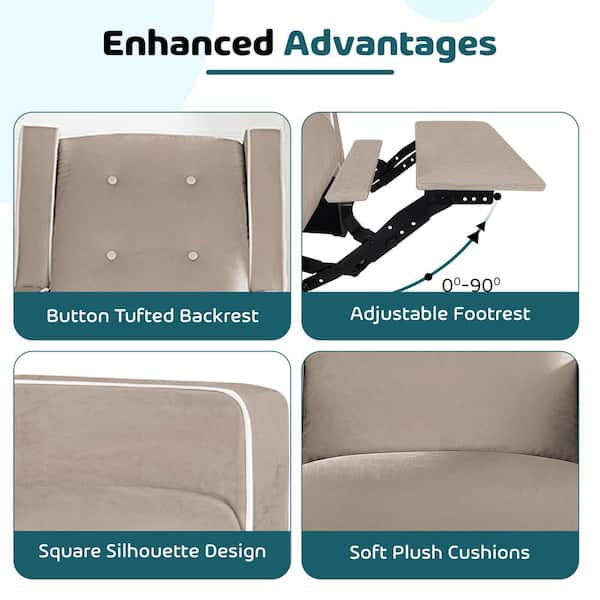 HOMESTOCK Mocha, Microfiber Swivel Glider Recliner Rocker, Nursery