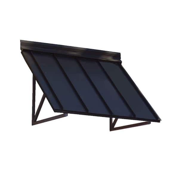 Beauty-Mark 4.7 ft. Houstonian Metal Standing Seam Fixed Awning (56 in. W x 24 in. H x 36 in. D) in Black