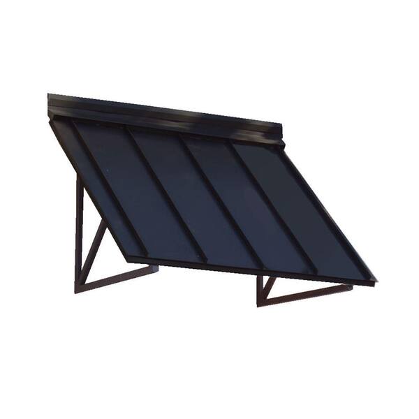 Beauty-Mark 3 ft. Houstonian Metal Standing Seam Fixed Awning (44 in. W x 24 in. H x 24 in. D) in Black