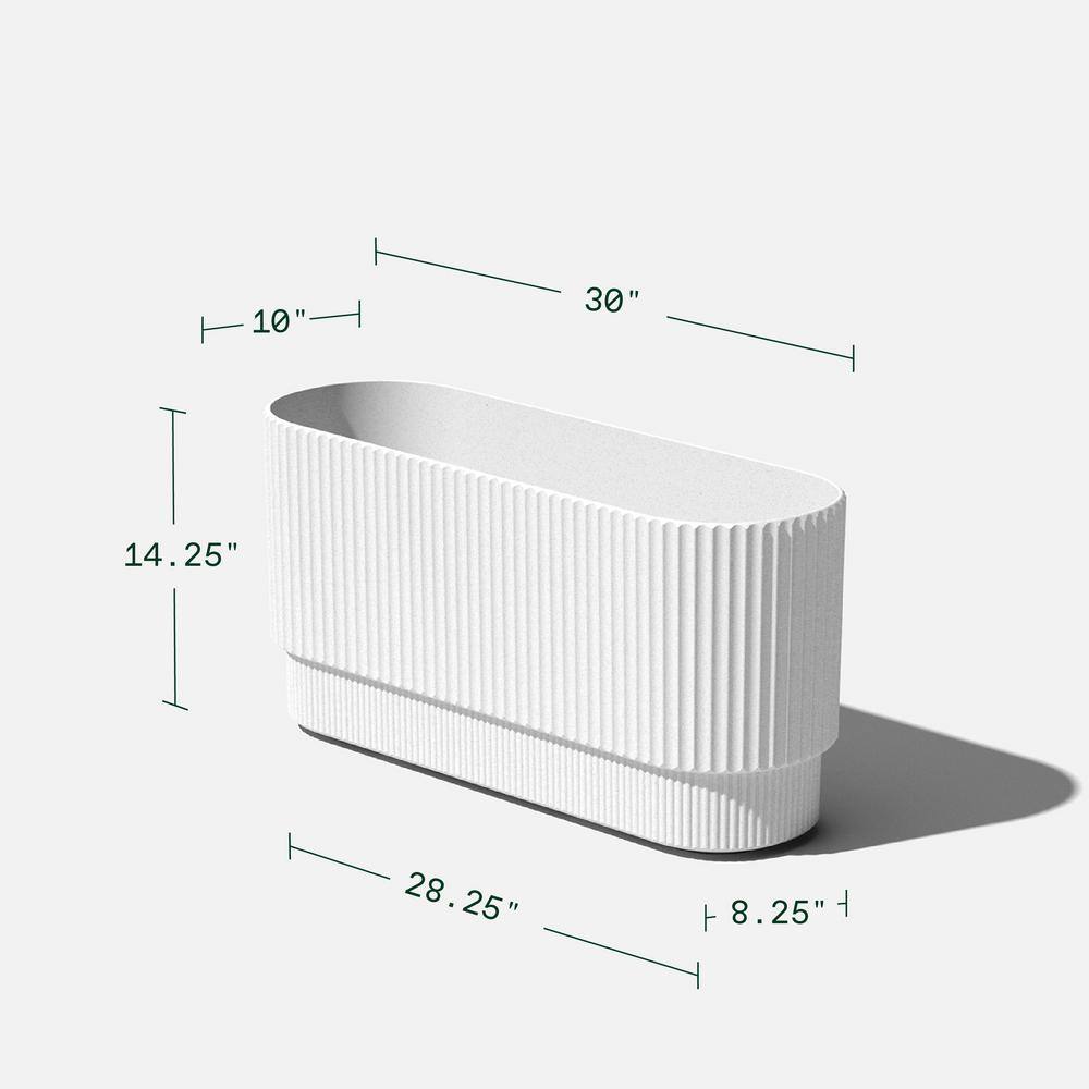 Demi 30" White Concrete-Composite Long Planter