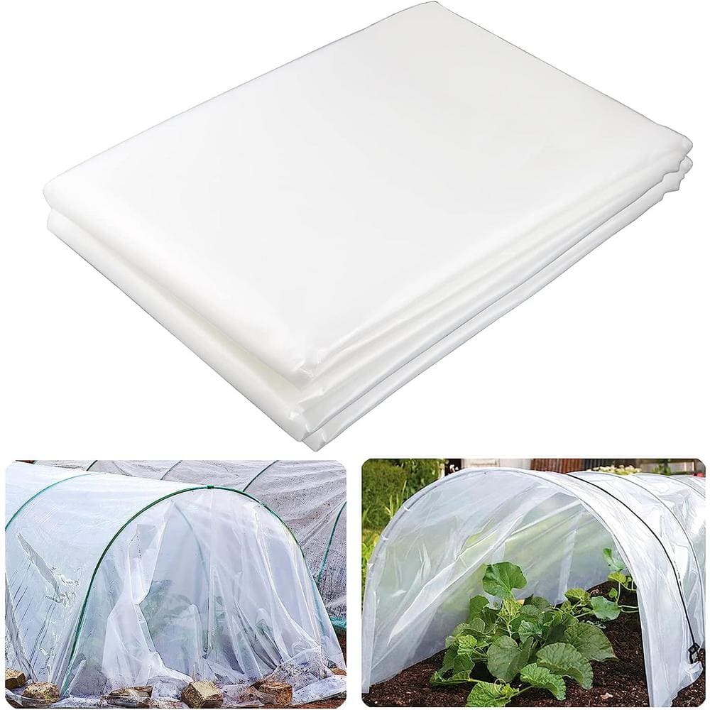 Agfabric 6.5 ft. x 20 ft. 2.4 mil Plastic Covering Clear Polyethylene  Greenhouse Film UV Resistant Film FM24M65020 - The Home Depot