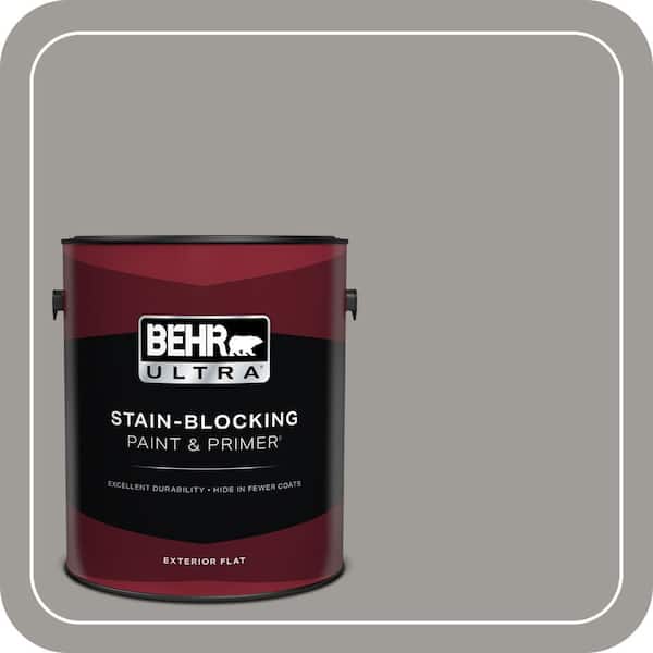 BEHR ULTRA 1 gal. #BNC-17 Casual Gray Flat Exterior Paint & Primer