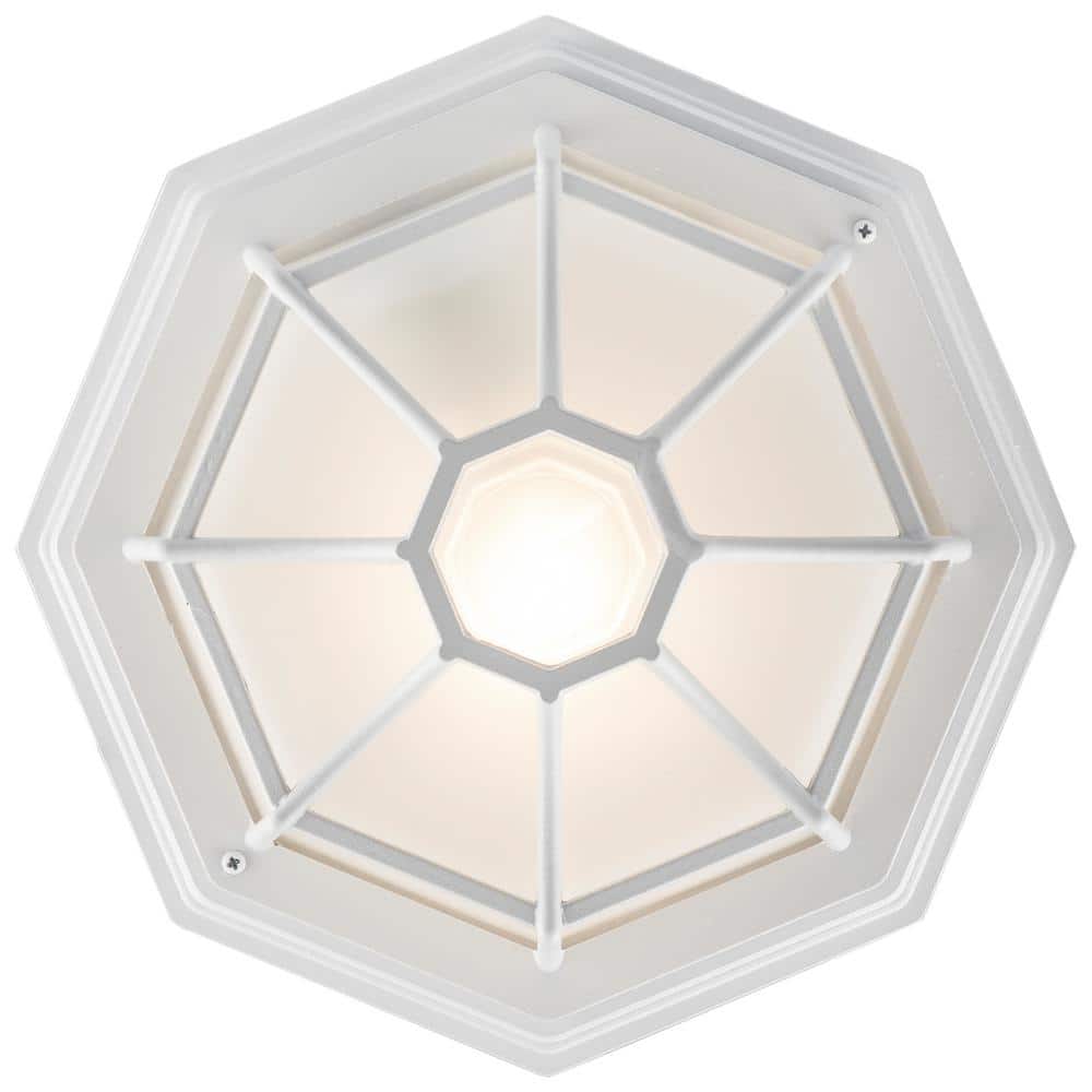 Contemporary White Glass 11" Flush-Mount Ceiling Light