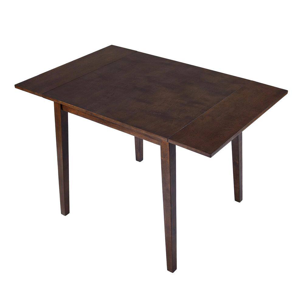 Staples Modern Brown Wood 4 Legs Extendable Dining Table Seats 4 with Drop Leaf