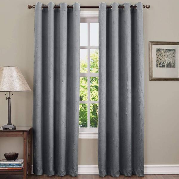 Sun Zero Grey Solid Rod Pocket Room, 72 Inch Blackout Curtains