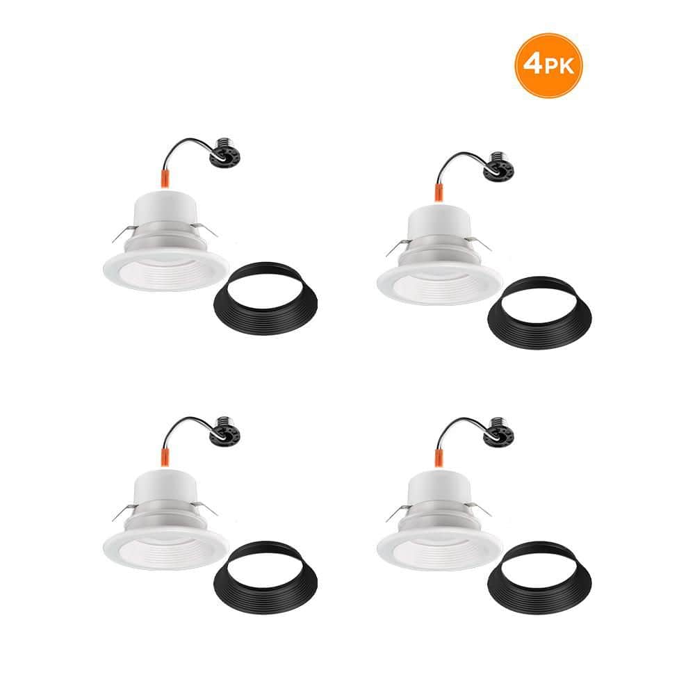 4 in. 30 Lighting Options Integrated LED Recessed Light Trim Adjustable CCT