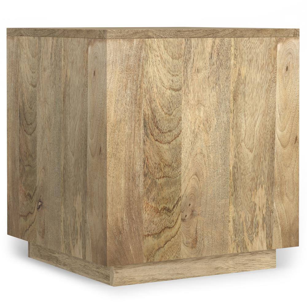 Lockhart Natural Mango Wood Square Side Table, 20 inch