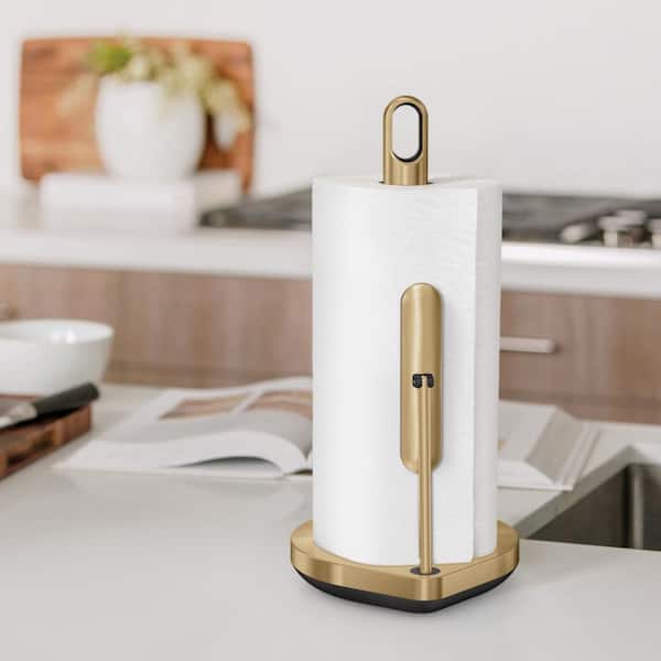 https://images.thdstatic.com/productImages/01045960-540f-42c7-9609-badfcfc1ab17/svn/brass-stainless-steel-simplehuman-paper-towel-holders-kt1206-64_600.jpg