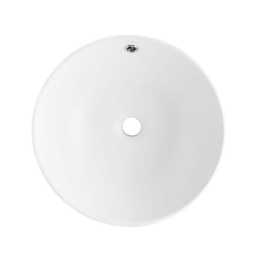 Matte White Ceramic Round Above-Counter Vessel Sink