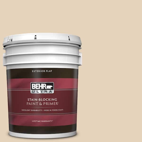 BEHR ULTRA 5 gal. #ICC-21 Baked Scone Flat Exterior Paint & Primer