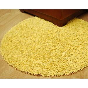 Yellow Shag Chenille Twist 3 ft. x 3 ft. Round Accent Rug
