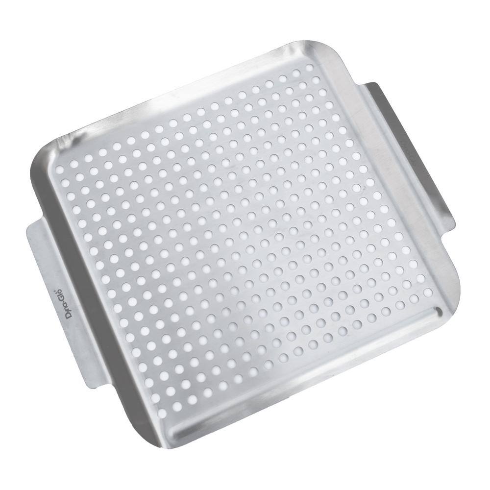 Silver Stainless Steel Grill Topper with Side Handles