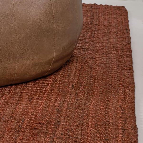 Pata Hand Woven Chunky Jute Terracotta 3 ft. x 5 ft. Area Rug