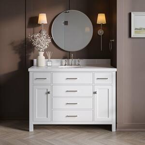Bristol 48 in. W x 21.5 in. D x 34.5 in. H Freestanding Bath Vanity Cabinet without Top in White