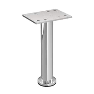 5 15/16 in. (150 mm) Chrome Stainless Steel 201 Round Furniture Leg with Leveling Glide