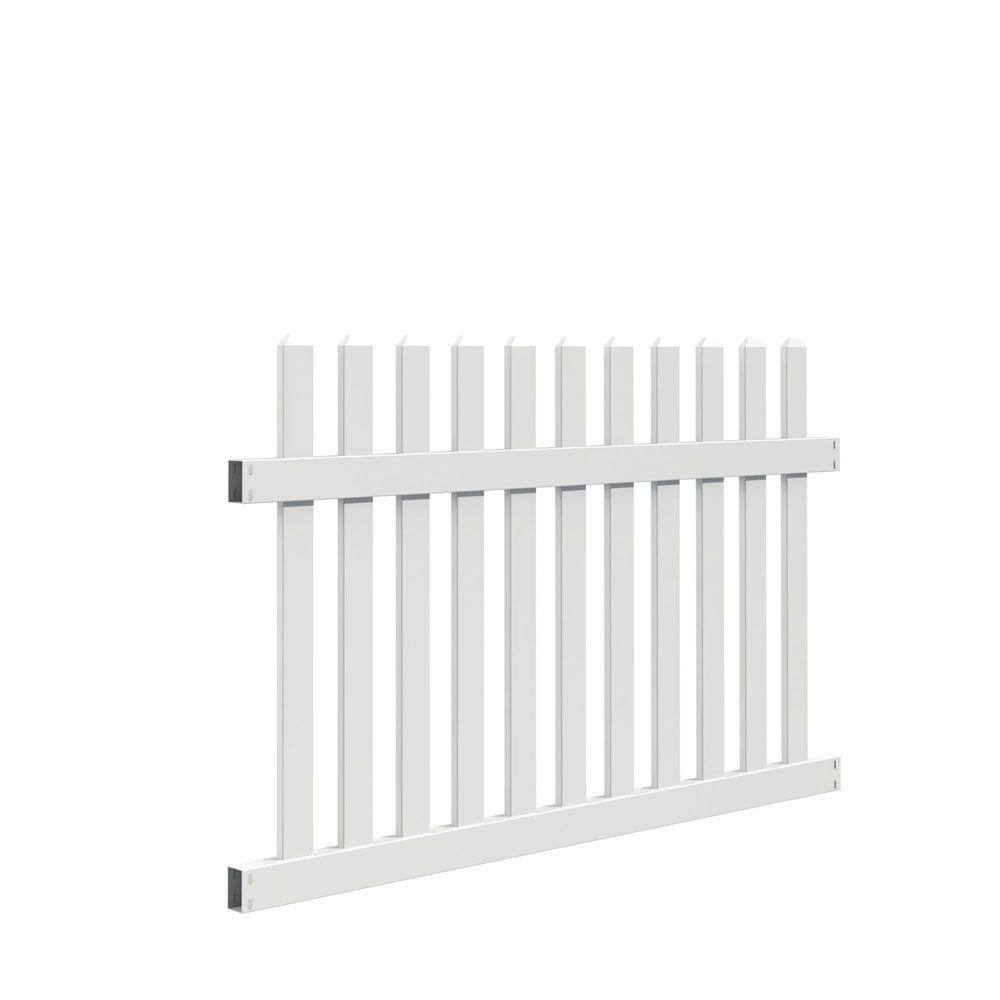 Barrette Outdoor Living Seneca Straight 4 ft. H x 6 ft. W White Vinyl