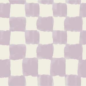 Mr. Kate Tess Watercolor Checker Purple Peel and Stick Wallpaper