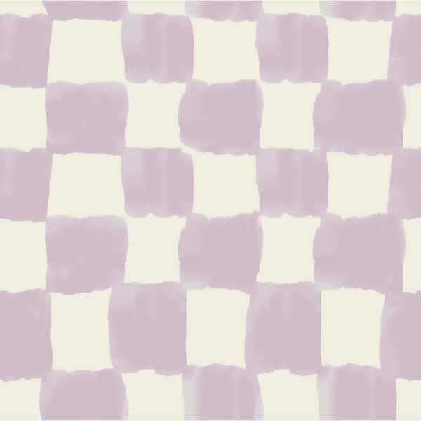 Mr. Kate Tess Watercolor Checker Purple Peel and Stick Wallpaper