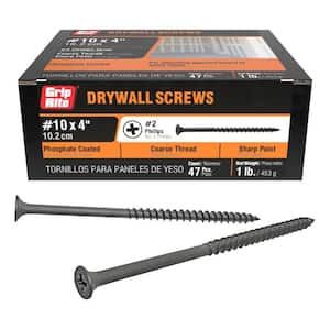 #10 x 4 in. #2 Phillips Bugle Head Coarse Thread Drywall Screws 1 lb. Box