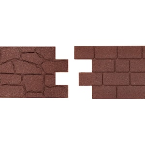 24 in. x 12 in. x 5/8 in. Red Interlocking Dual-Sided Rubber Paver (60-Pack)