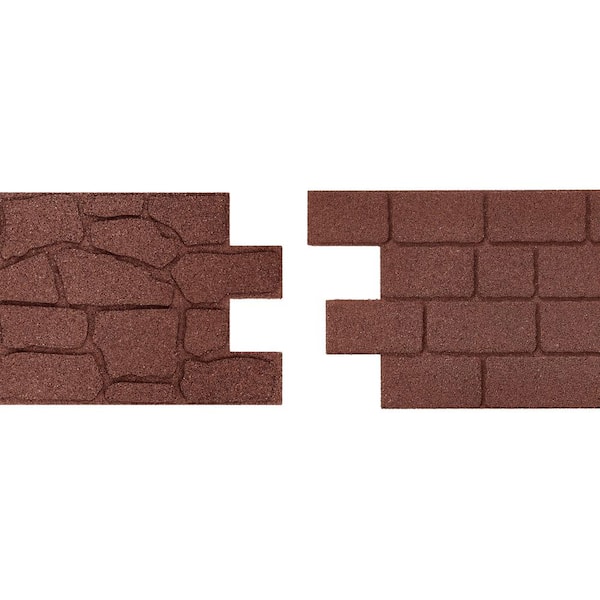 Vigoro 24 in. x 12 in. x 5/8 in. Red Interlocking Dual-Sided Rubber Paver (60-Pack)