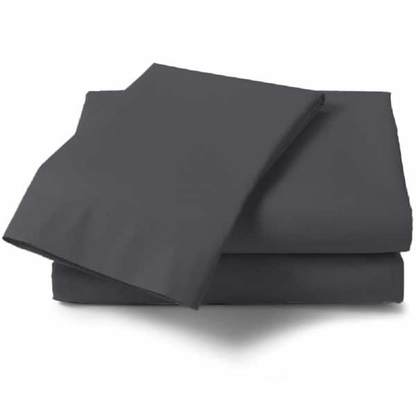 Context Queen Size Dark Gray Soft Wrinkle Microfiber Free Bed Sheet Set with Pillow Covers
