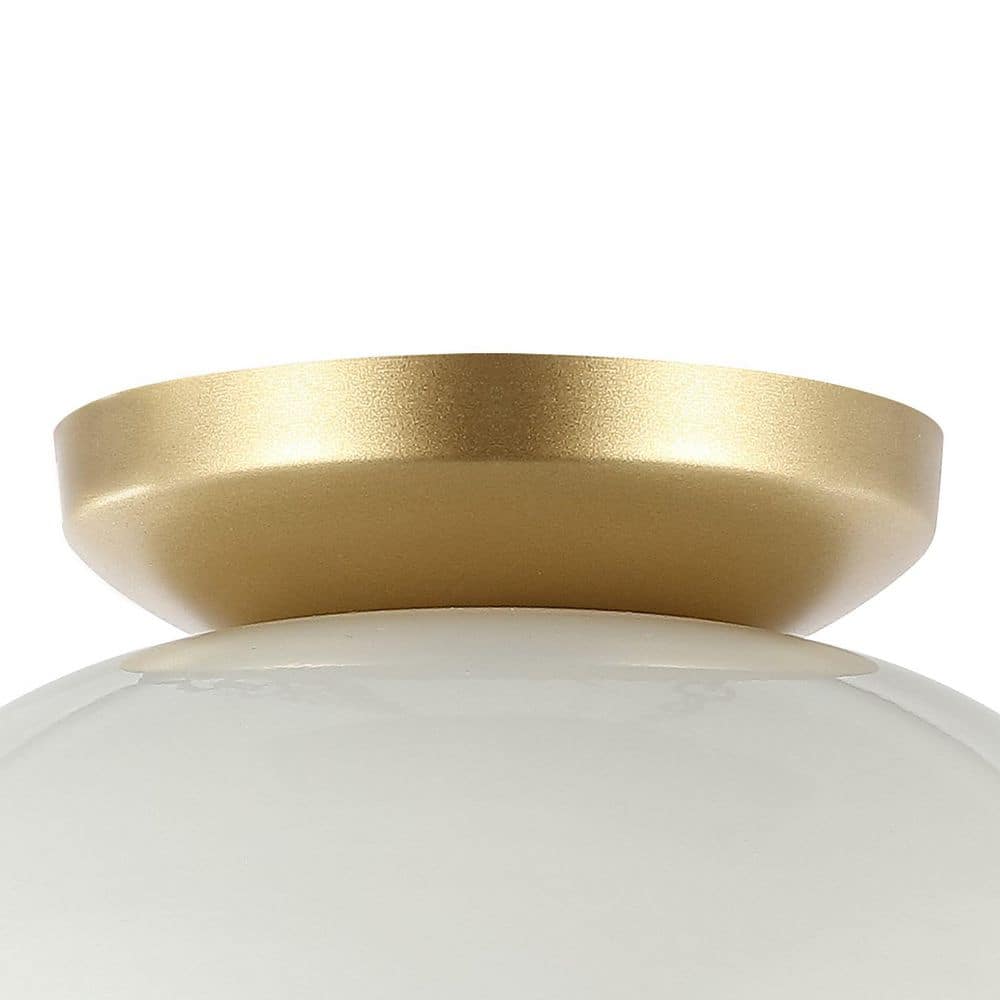 Paulina 8.5" White and Gold LED Flush Mount Ceiling Light