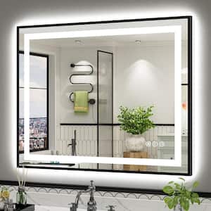 KIOTEE 50 in. W x 40 in. H Rectangular Framed Front and Back LED