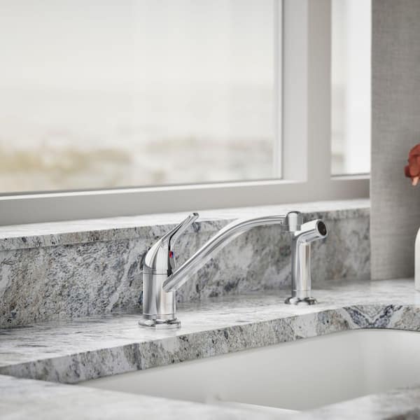 Jolt Single Handle Standard Kitchen Faucet with Pull Out Spray Wand in Polished Chrome