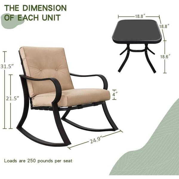 suncrown outdoor 3 piece rocking set