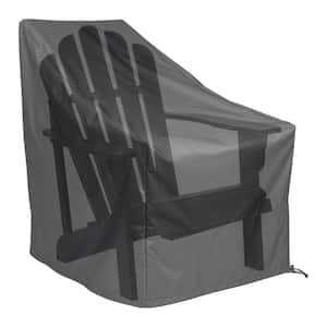 Set of 2 34.5"H Rectangular Black Polyester Adirondack chair Cover, waterproof and UV resistant, durable patio cover