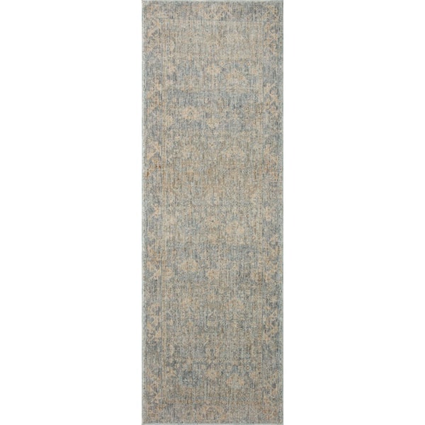 Angela Rose Blake 2 ft. 7 in. x 13 ft. Sky / Beige Transitional Runner Rug