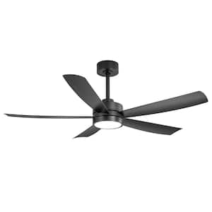 Sawyer II 52 in. Integrated LED Indoor Black Ceiling Fans with Light and Remote Control Included