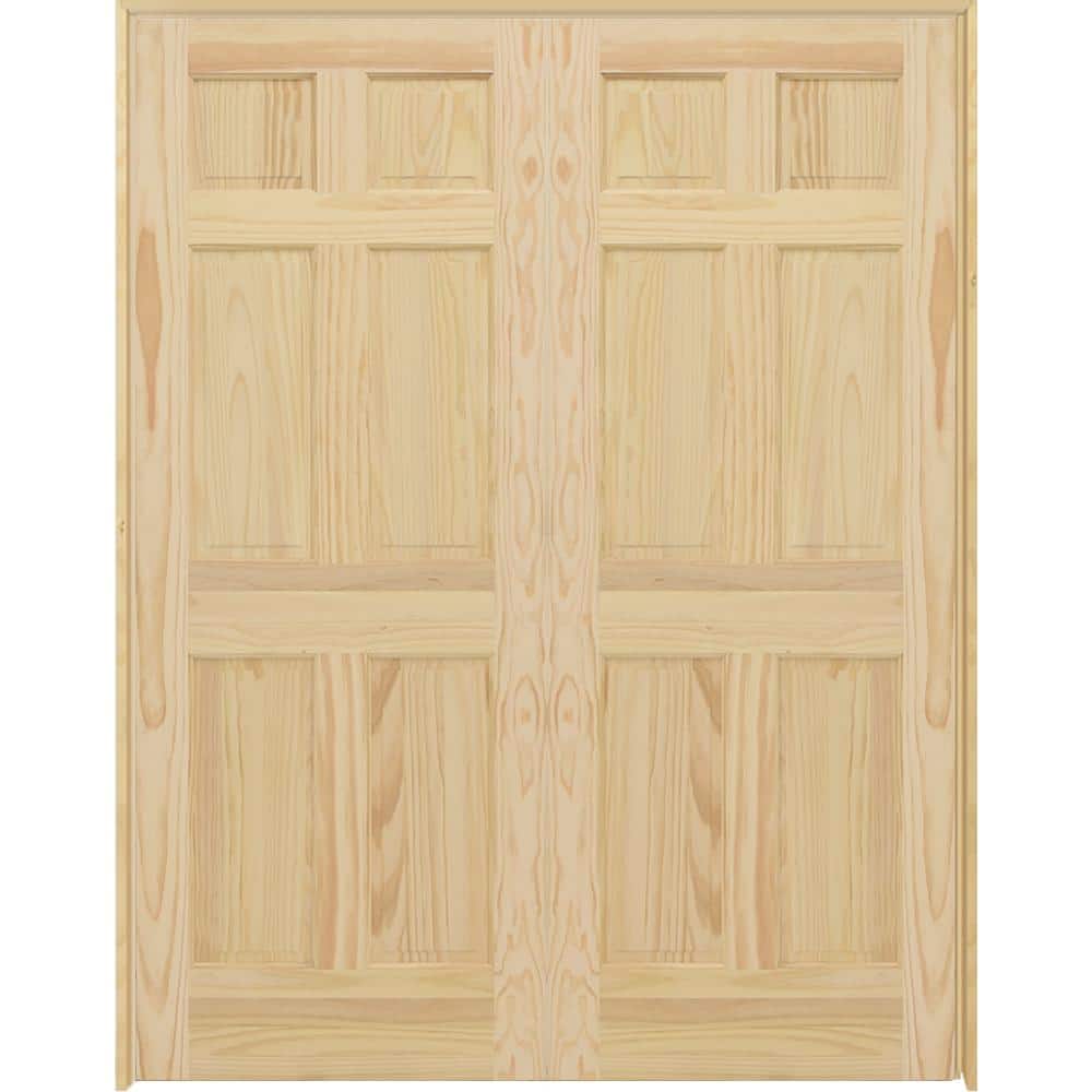 Steves & Sons 48 in. x 80 in. Universal 6-Panel Unfinished Pine