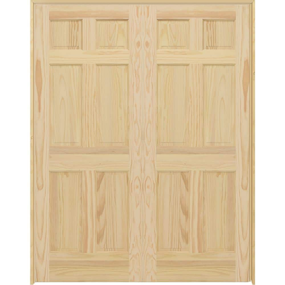 Steves & Sons 60 in. x 80 in. Universal 6-Panel Unfinished Pine