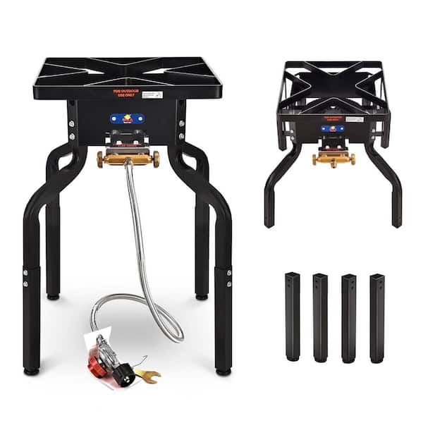 ARC 100,000BTU Single-Burner Propane Side Burner Camp Gas Stove, with Height Adjustable Legs
