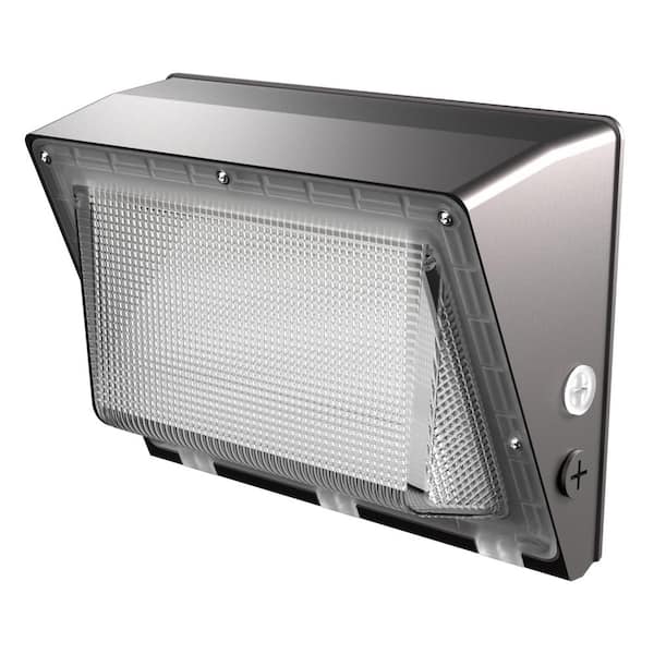 1200-Watt Equivalent Integrated LED Bronze Dusk to Dawn Wall Pack Light 22500 Lumens 5000K White with Photocell, 2-Pack