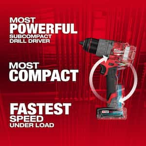 M12 FUEL 12-Volt Cordless Lithium-Ion Brushless 1/2 in. Drill Driver Kit and SHOCKWAVE Titanium Drill Bit Kit