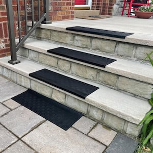 30 in. x 10 in. Bull Nose Rubber Stair Tread Set 4-Piece