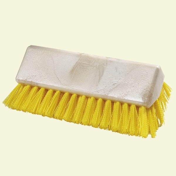 Carlisle Hi-Lo 10 in. Yellow Polypropylene Scrub Brush (12-Pack)