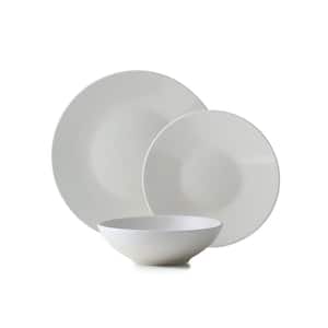 12-Piece Casual Off white Ceramic Dinnerware Set (Service for 4)