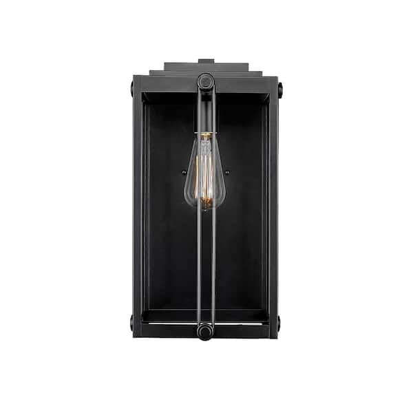 Millennium Lighting Oakland 1-Light 9 in. Powder Coated Black Outdoor with Clear Glass