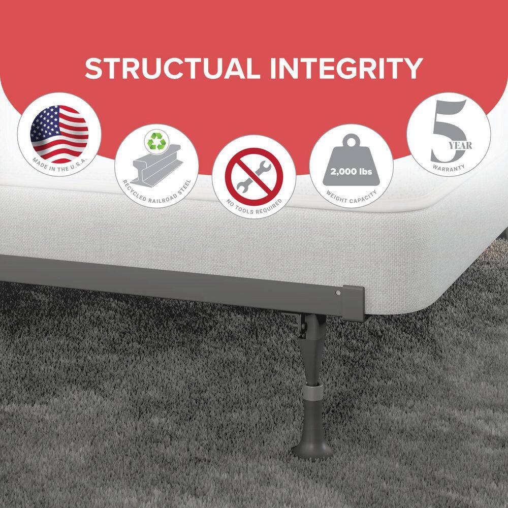 King Size Metal Lev-R-Lock Adjustable Bed Frame with Headboard