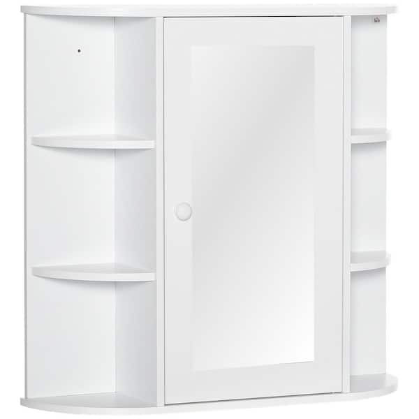 26 in. W x 24.75 in. H Rectangular MDF Surface Mount Medicine Cabinet with Mirror in White
