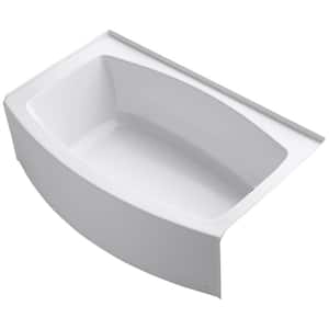 Expanse 5 ft. Acrylic Right-Hand Drain Curved Farmhouse Rectangular Apron Front Non-Whirlpool Bathtub in White
