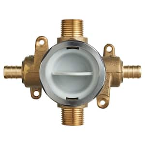 Flash Shower Rough-In Valve with PEX Inlets/Universal Outlets for Crimp Ring System