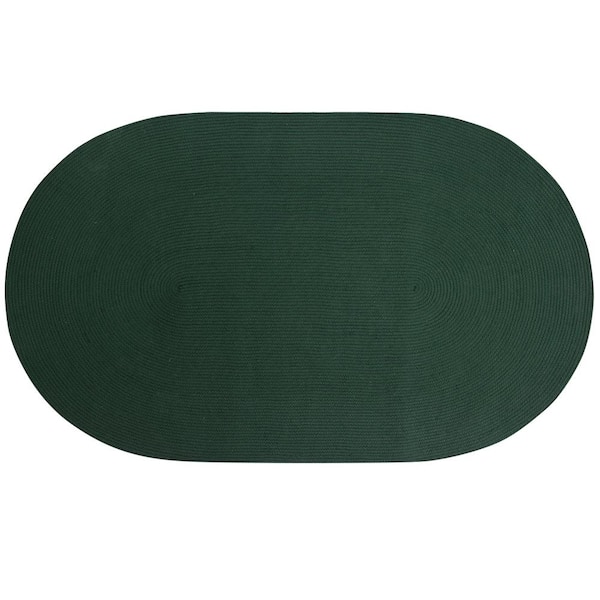Better Trends Alpine Braid Collection Hunter Solid 20" x 30" 100% Polypropylene Reversible Indoor Area Rug