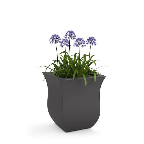 Mayne Valencia 16 in. Square Graphite Grey Polyethylene Planter