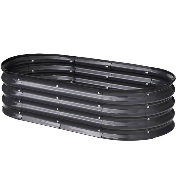 Best Choice Products 4 ft. x 2 ft. x 1 ft. Oval Steel Raised Garden Bed